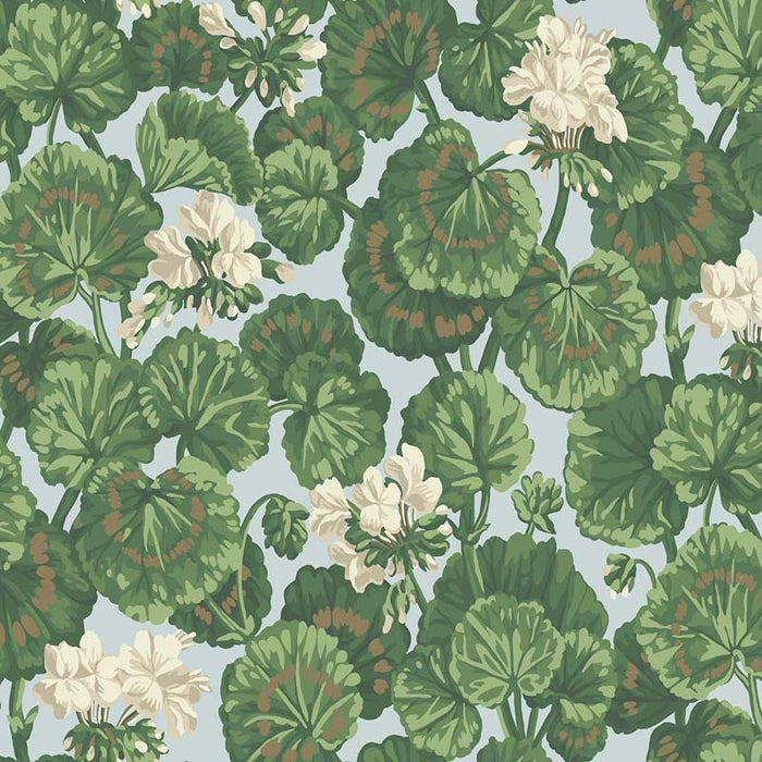 Cole & Son Geranium White & Sage On Seafoam Wallpaper 117/11035.CS.0