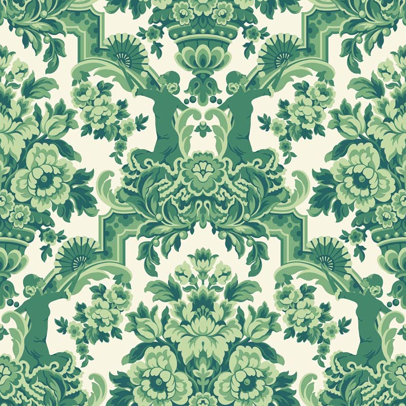 Cole & Son Lola Forest Greens On White Wallpaper 117/13040.CS.0