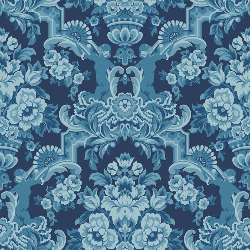 Cole & Son Lola China Blues On Midnight Wallpaper 117/13041.CS.0