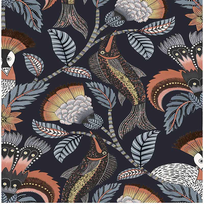 Cole & Son Nene Terracotta Midnight Wallpaper 119/8038.CS.0