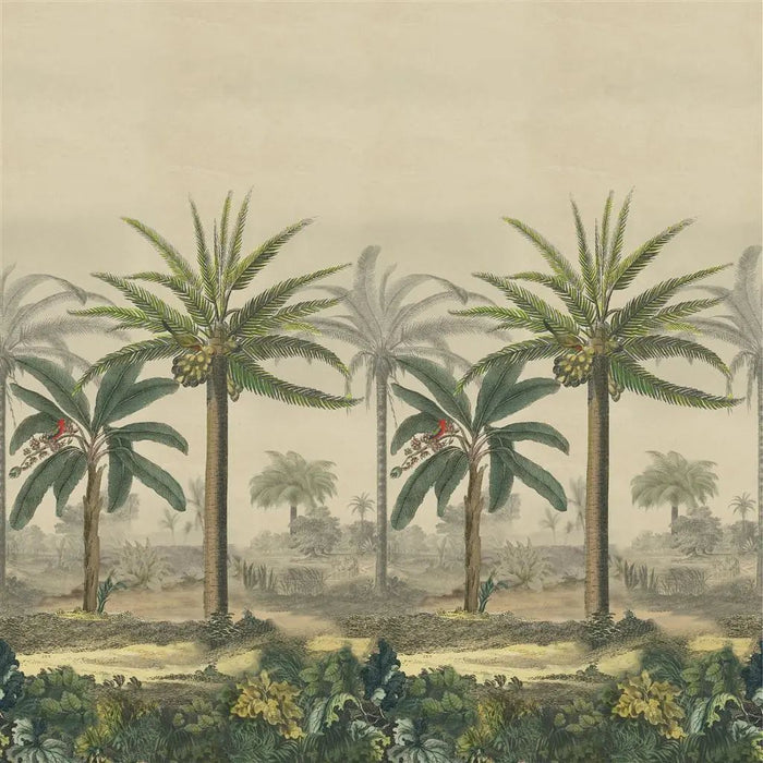 John Derian Palm Trail Scene 2 Sepia Wallpaper PJD6008/01