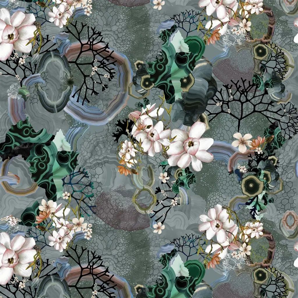 Christian Lacroix Algae Bloom Graphite Fabric FCL7062/02