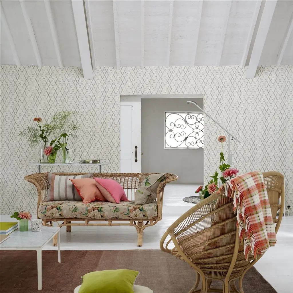 Designers Guild Pergola Trellis Stone Wallpaper PDG1151/03