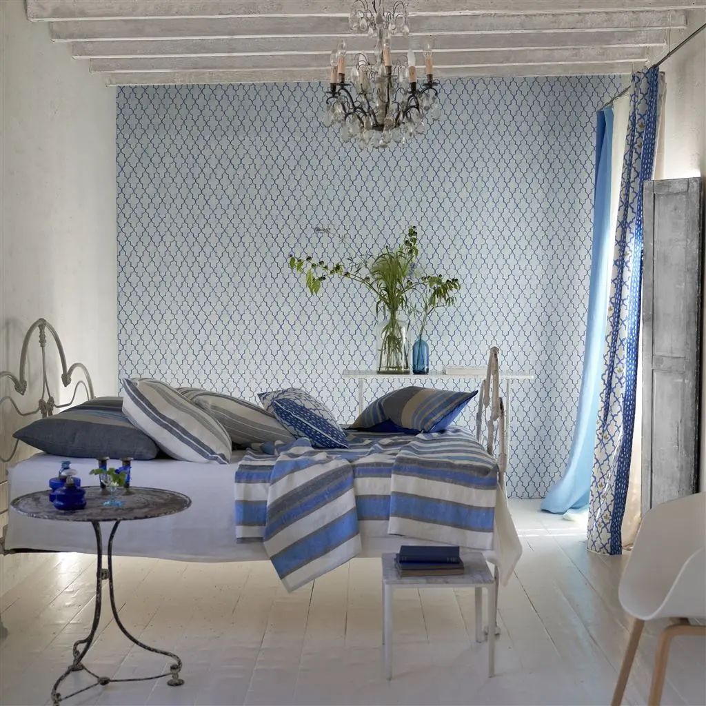 Designers Guild Pergola Trellis Cobalt Wallpaper PDG1151/04