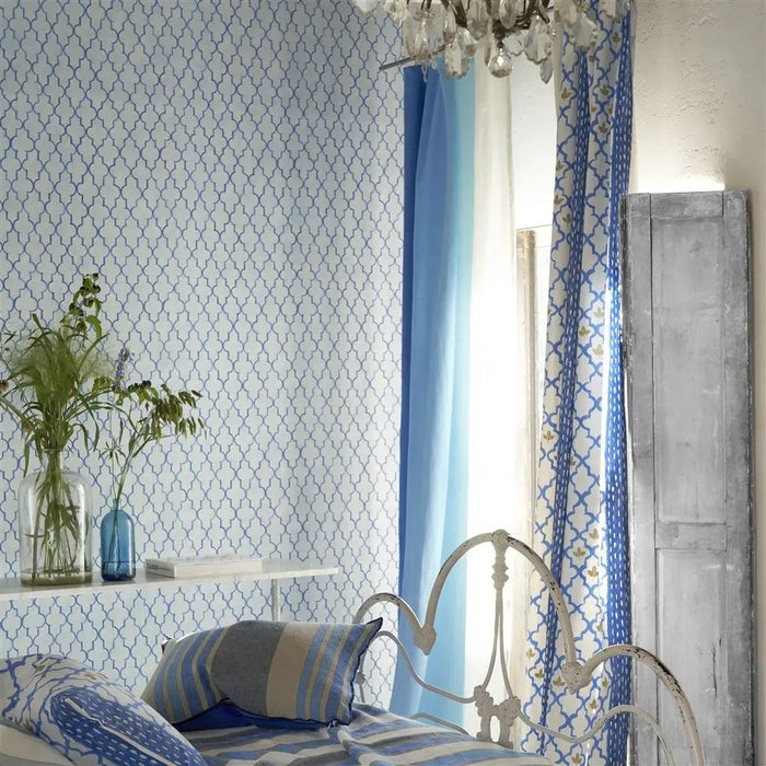 Designers Guild Pergola Trellis Cobalt Wallpaper PDG1151/04