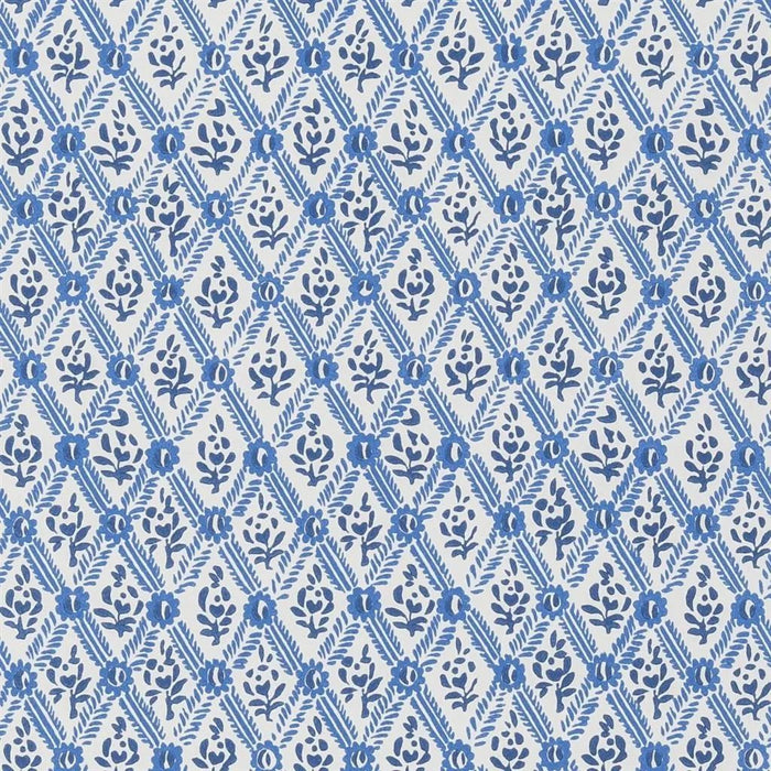 English Heritage St John Street Trellis Woad Wallpaper PEH0003/06