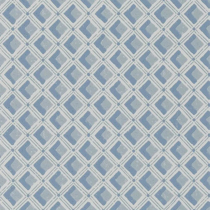 English Heritage Amsee Geometric Slate Blue Wallpaper PEH0002/07