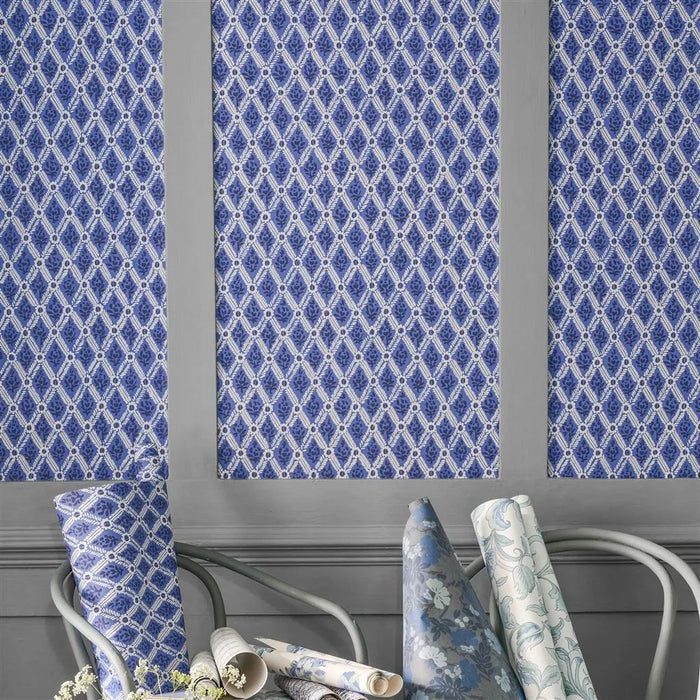 English Heritage St John Street Trellis Ink Wallpaper PEH0003/07