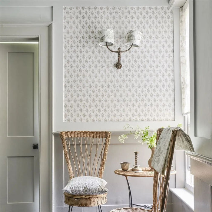 English Heritage St John Street Trellis Limestone Wallpaper PEH0003/01