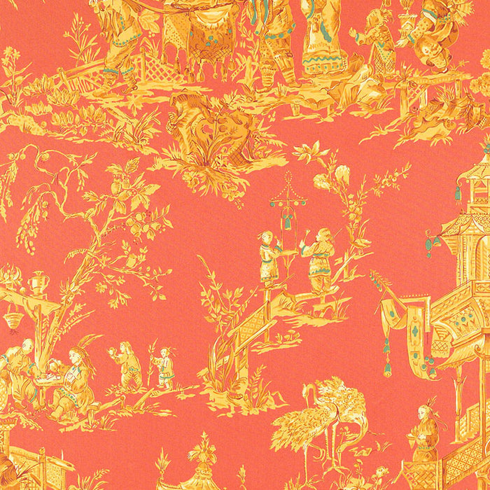 Schumacher Chinois Coral Fabric 168271