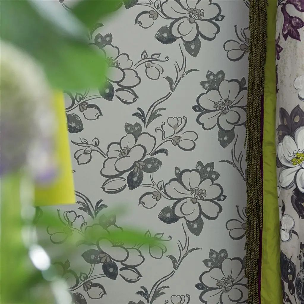 Designers Guild Lotus Flower Slate Wallpaper P571/03