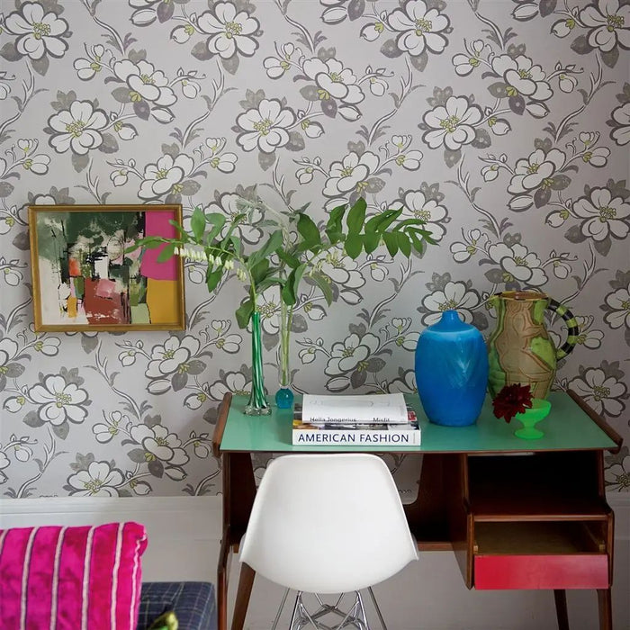 Designers Guild Lotus Flower Slate Wallpaper P571/03