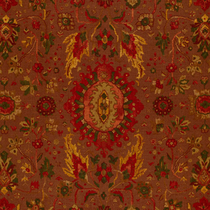 Schumacher Jahanara Carpet Spice Brown Fabric Sample 172791