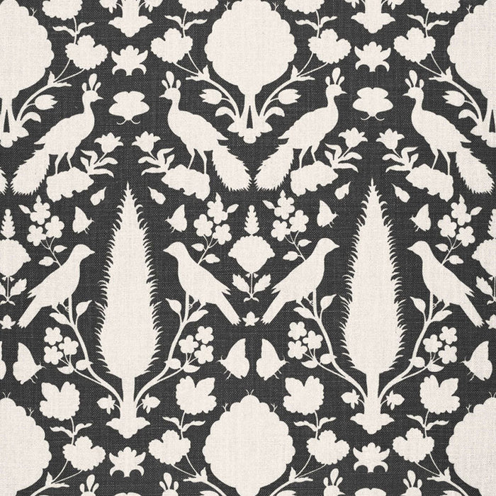 Schumacher Chenonceau Charcoal Fabric Sample 173563