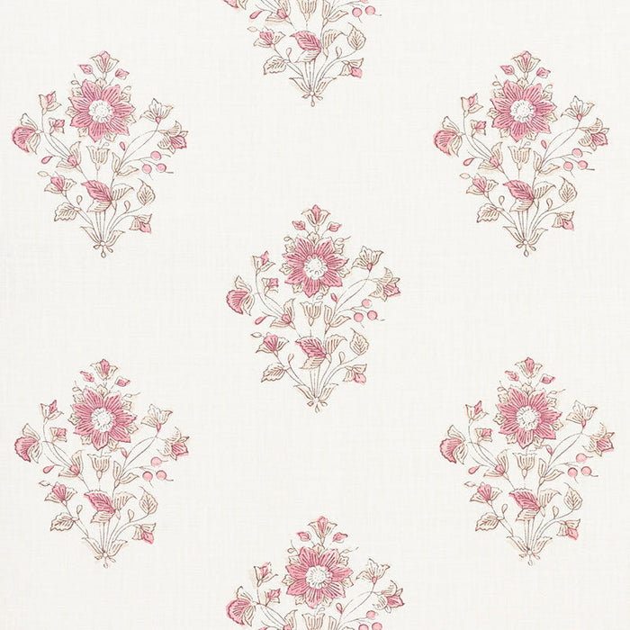 Schumacher Beatrice Bouquet Pink Fabric Sample 173763