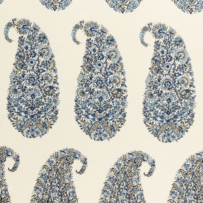 Schumacher Shirala Paisley Delft Fabric Sample 173783