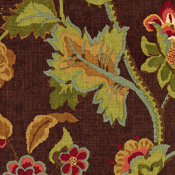 Schumacher Khantau Tree Mahogany Fabric Sample 173912