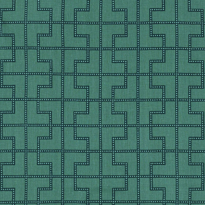 Schumacher Bleecker Peacock Fabric Sample 174046