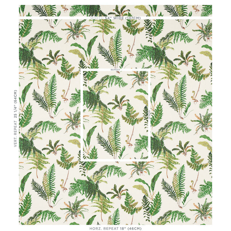 Schumacher Les Fougeres Document Fabric Sample 174090