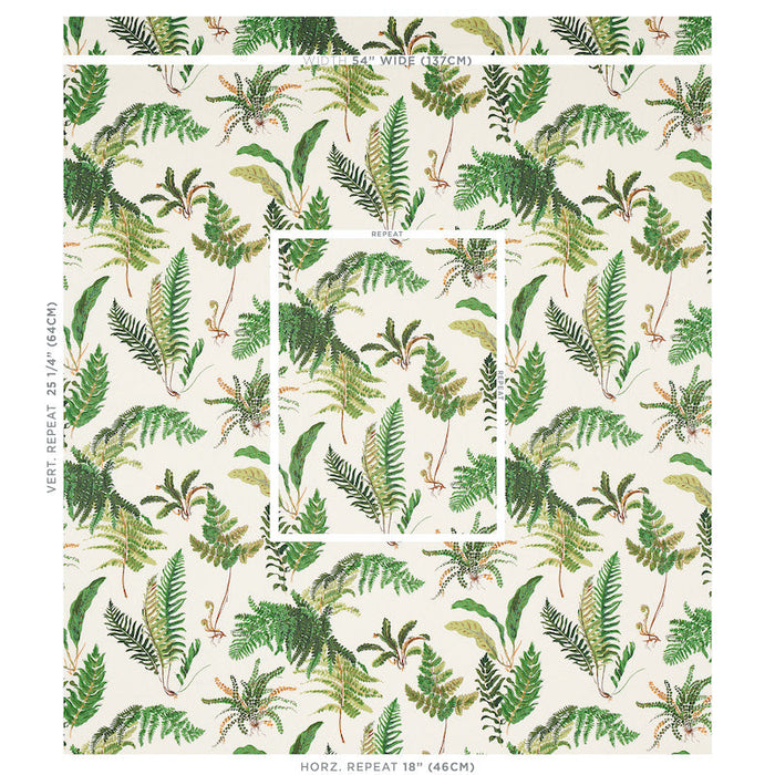 Schumacher Les Fougeres Document Fabric Sample 174090