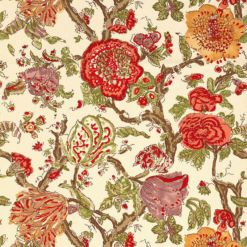 Schumacher Pondicherry Coral Fabric 174122