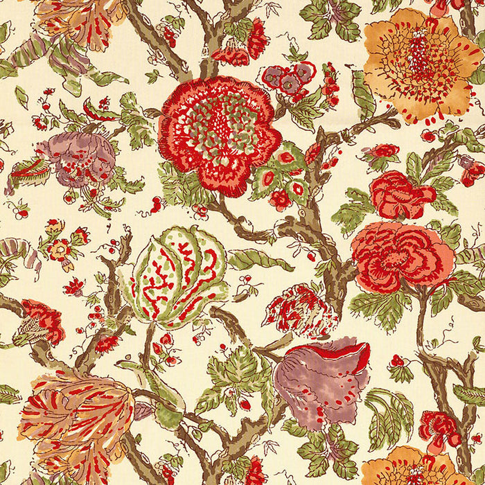 Schumacher Pondicherry Coral Fabric Sample 174122