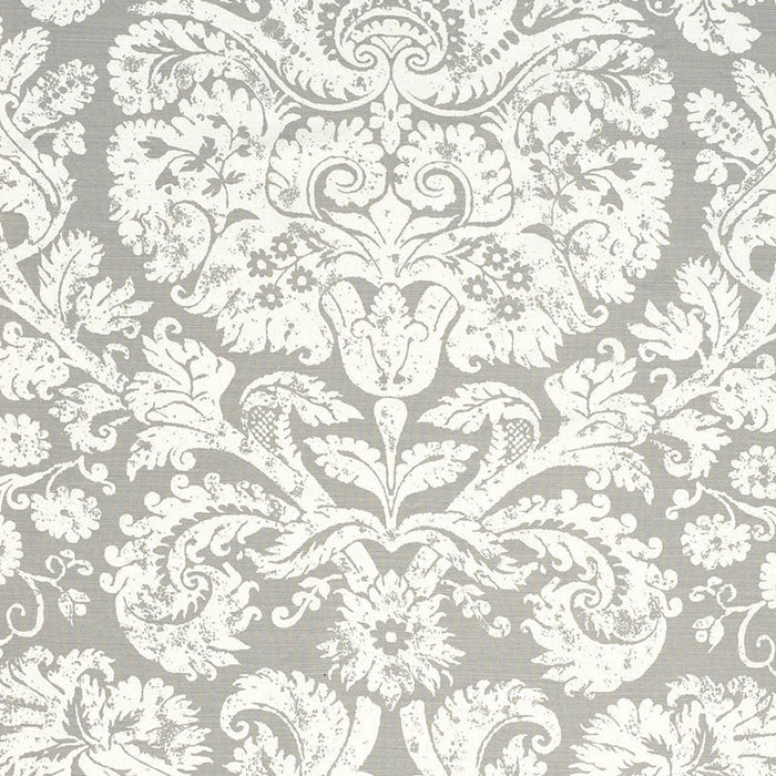 Schumacher Barresa Damask Pearl Fabric Sample 174133