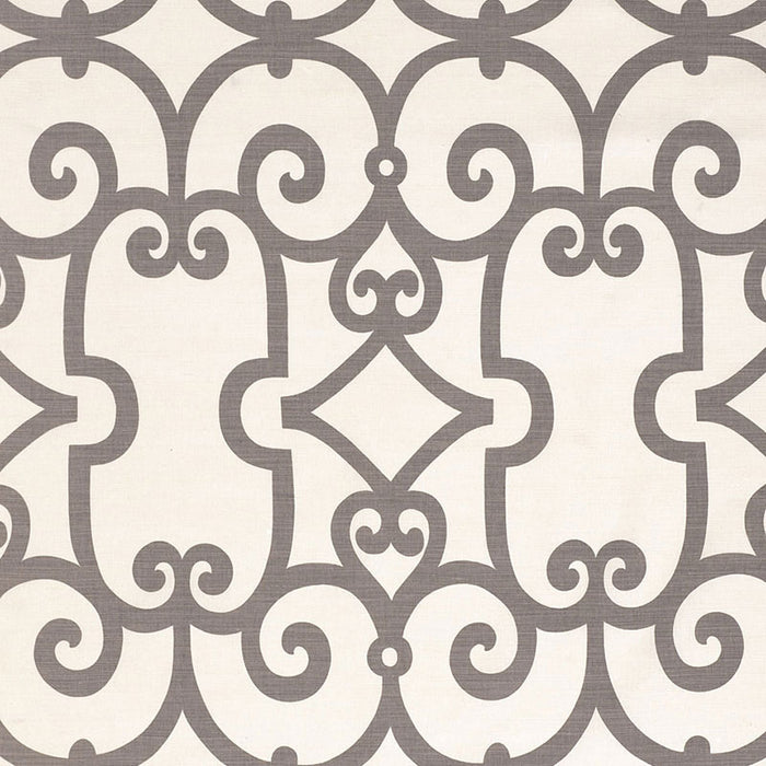 Schumacher Manor Gate Charcoal Fabric 174153