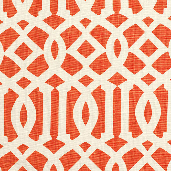 Schumacher Imperial Trellis Ii Ivory / Mandarin Fabric 174410