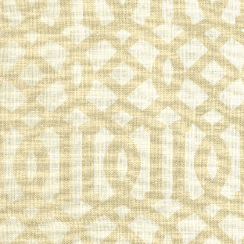 Schumacher Imperial Trellis Ii Sand / Ivory Fabric 174412