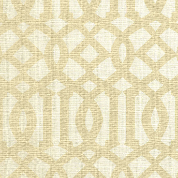 Schumacher Imperial Trellis Ii Sand / Ivory Fabric Sample 174412