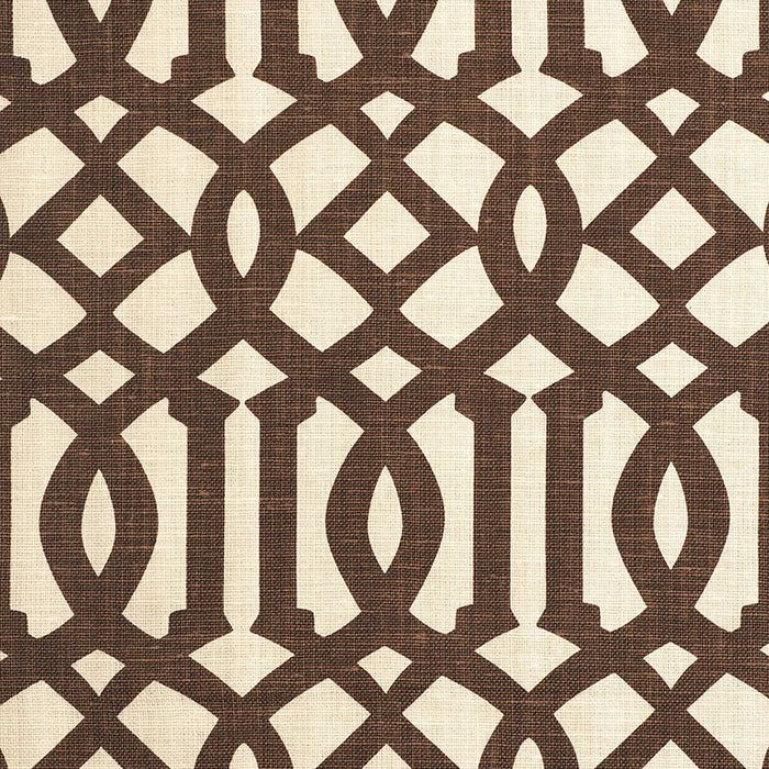 Schumacher Imperial Trellis Ii Java / Cream Fabric Sample 174413