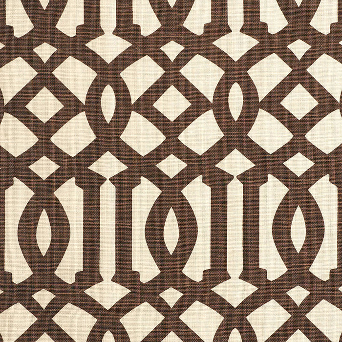 Schumacher Imperial Trellis Ii Java / Cream Fabric 174413