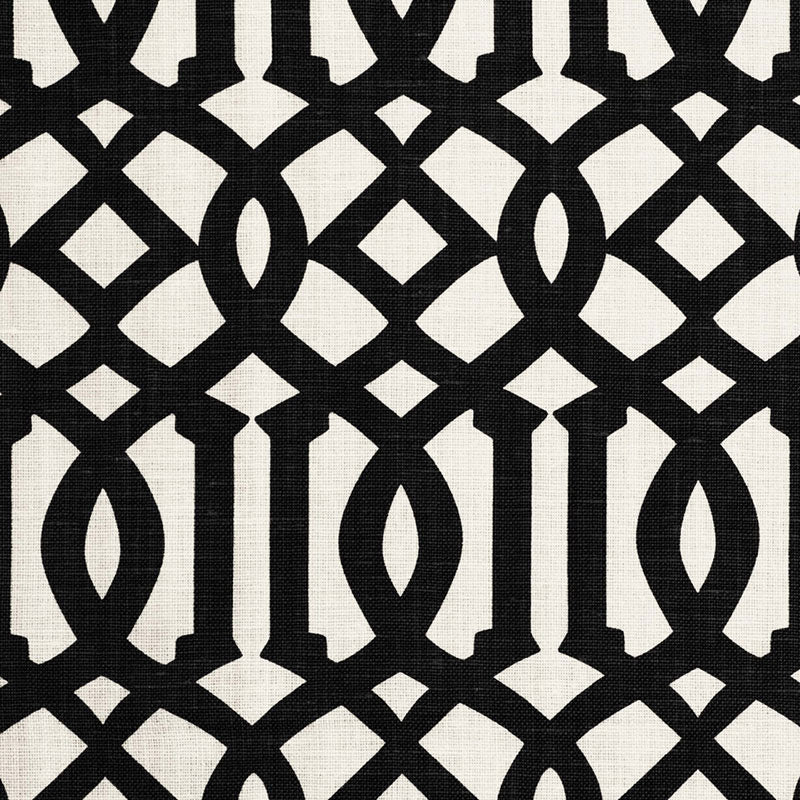 Schumacher Imperial Trellis Ii Jet Fabric 174414