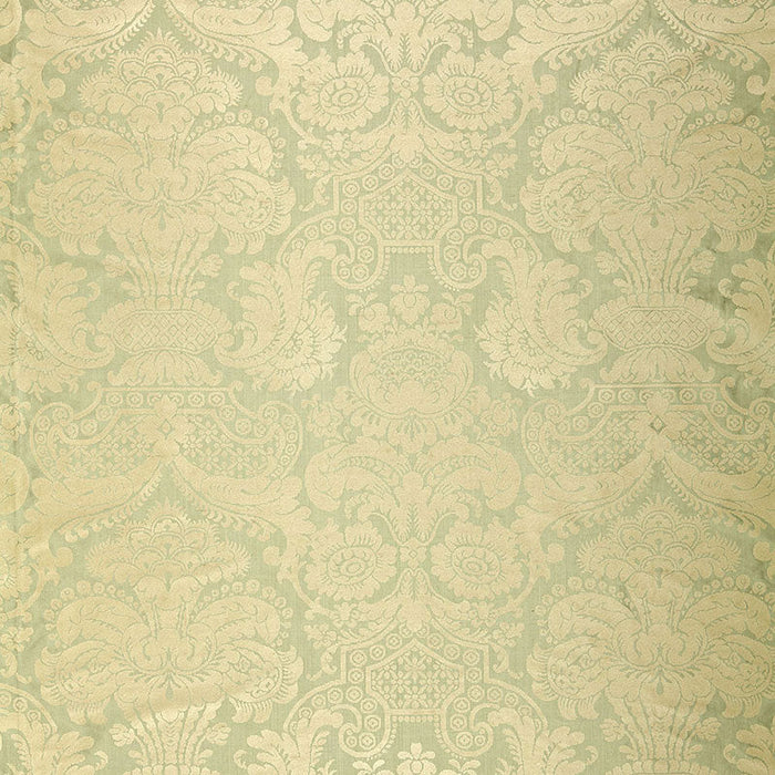 Schumacher Padova Damask Print Sea Glass Fabric Sample 174420