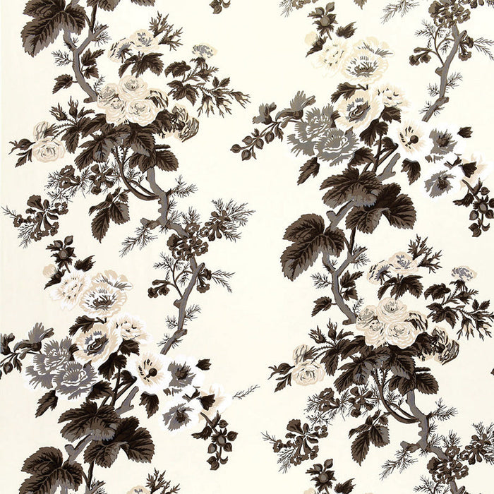 Schumacher Pyne Hollyhock Charcoal Fabric Sample 174450