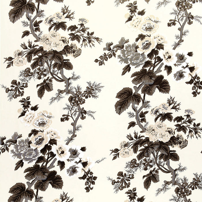 Schumacher Pyne Hollyhock Charcoal Fabric 174450