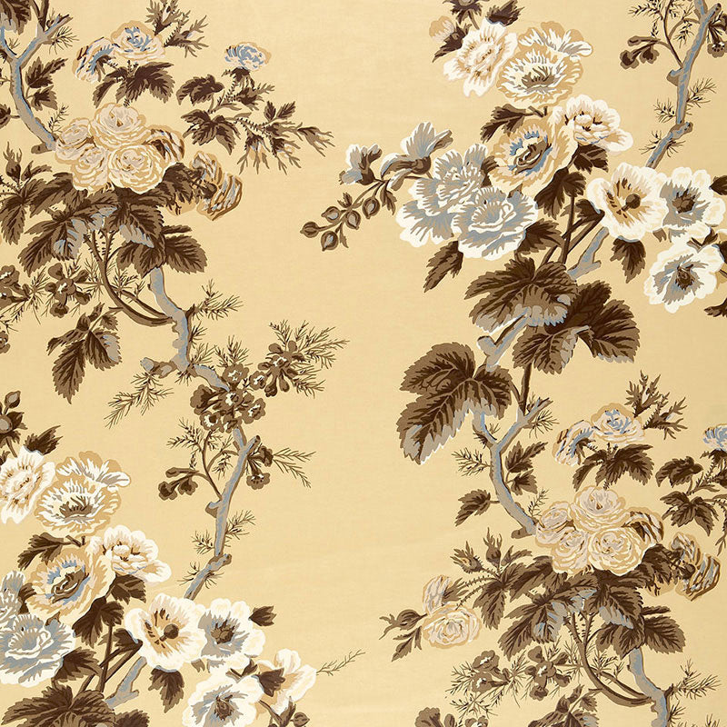 Schumacher Pyne Hollyhock Tobacco Fabric 174451