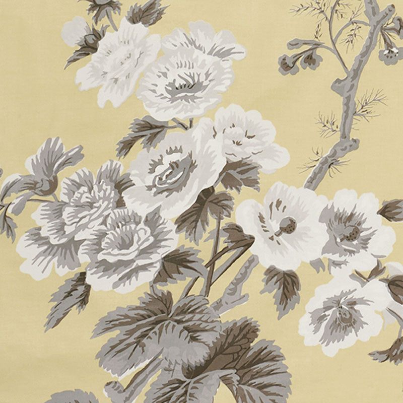 Schumacher Pyne Hollyhock Buttercup Fabric 174456