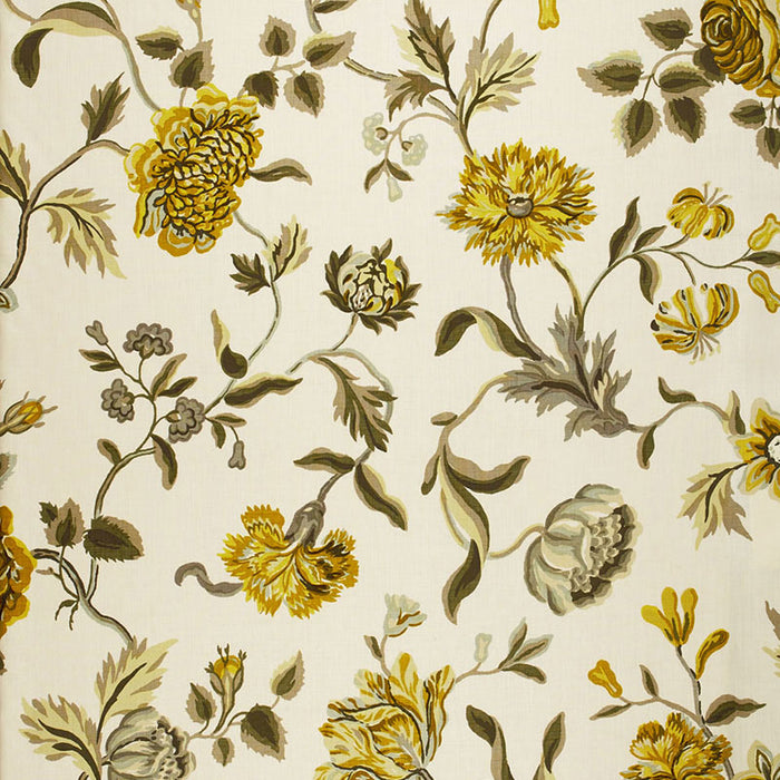 Schumacher Avebury Floral Vine Citrine Fabric 174521