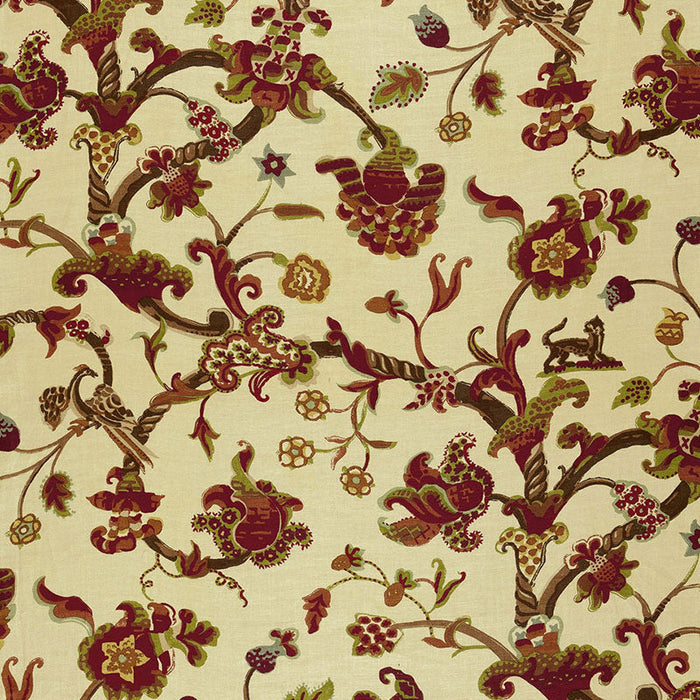 Schumacher Eastbury Manor Print Jewel Fabric Sample 174532