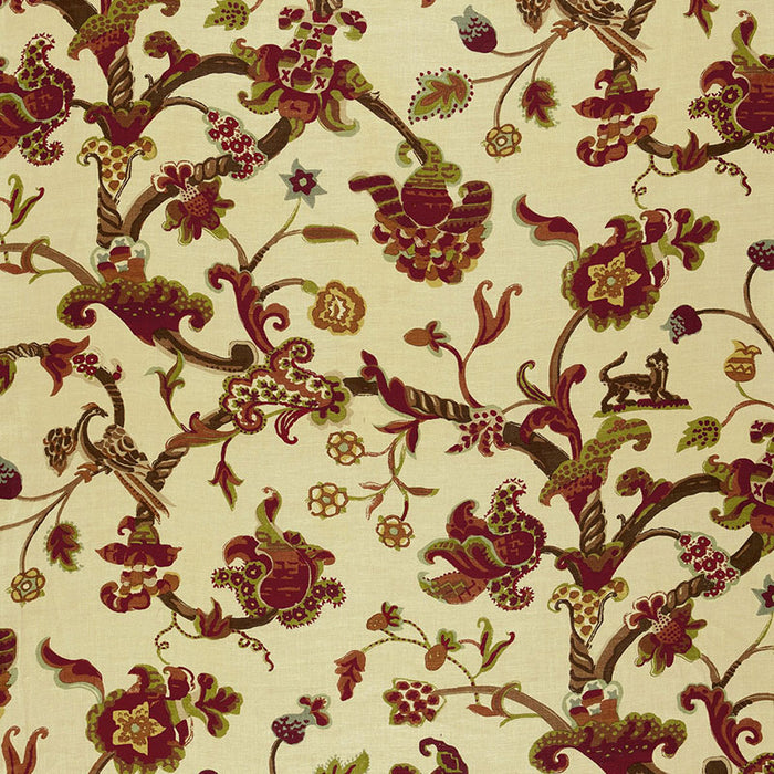 Schumacher Eastbury Manor Print Jewel Fabric 174532