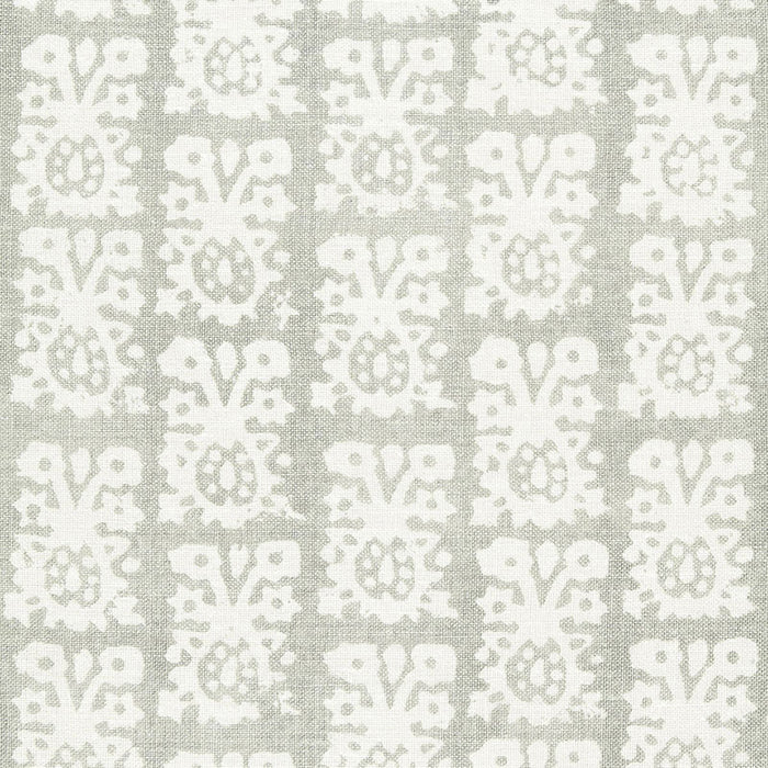 Schumacher Jakarta Linen Print Slate Fabric 174632