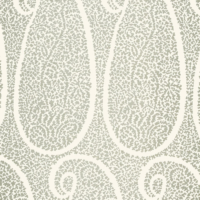 Schumacher Ambala Paisley Fog Fabric Sample 174642