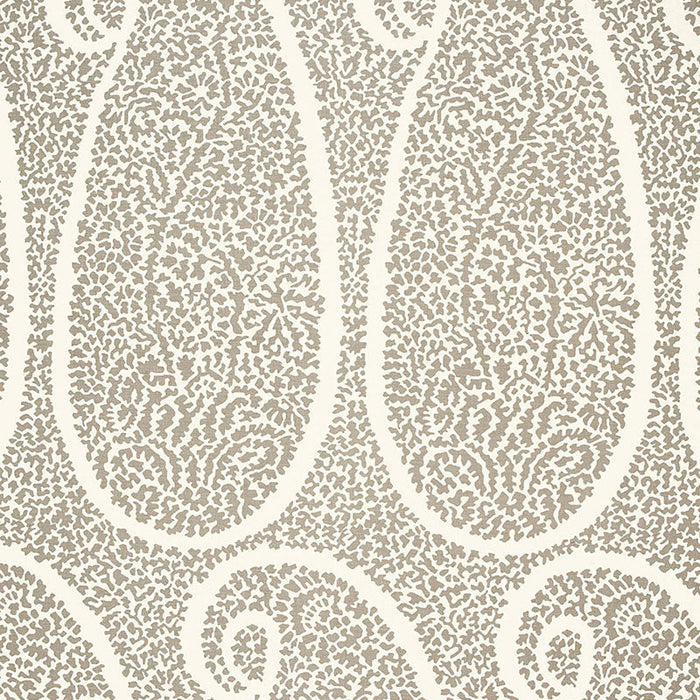 Schumacher Ambala Paisley Oyster Fabric Sample 174643