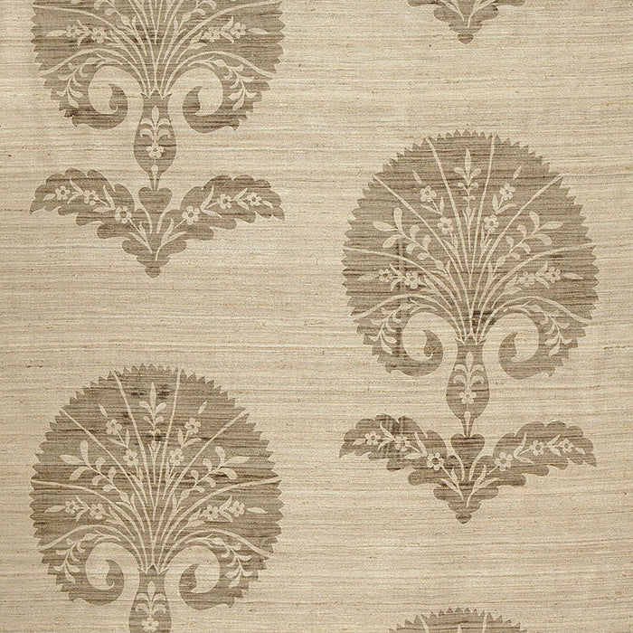 Schumacher Ottoman Flower Beige Fabric Sample 174650