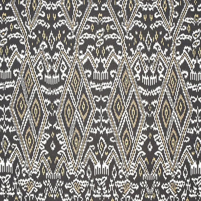 Schumacher Maya Ikat Print Ash Fabric 174750