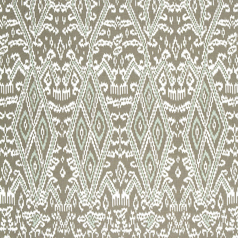 Schumacher Maya Ikat Print Greige Fabric 174751