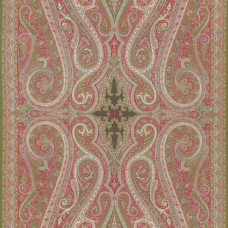 Schumacher Pasha Paisley Pomegranate Fabric 174801