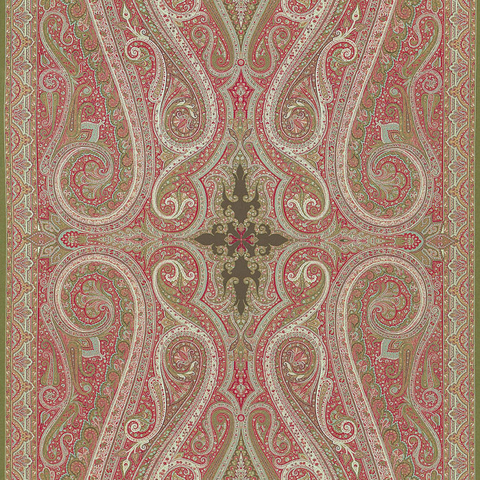 Schumacher Pasha Paisley Pomegranate Fabric Sample 174801